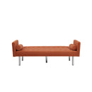 Square arm sleeper sofa Orange Velvet ***Not available for sale on Walmart*** - Atlantic Fine Furniture Inc