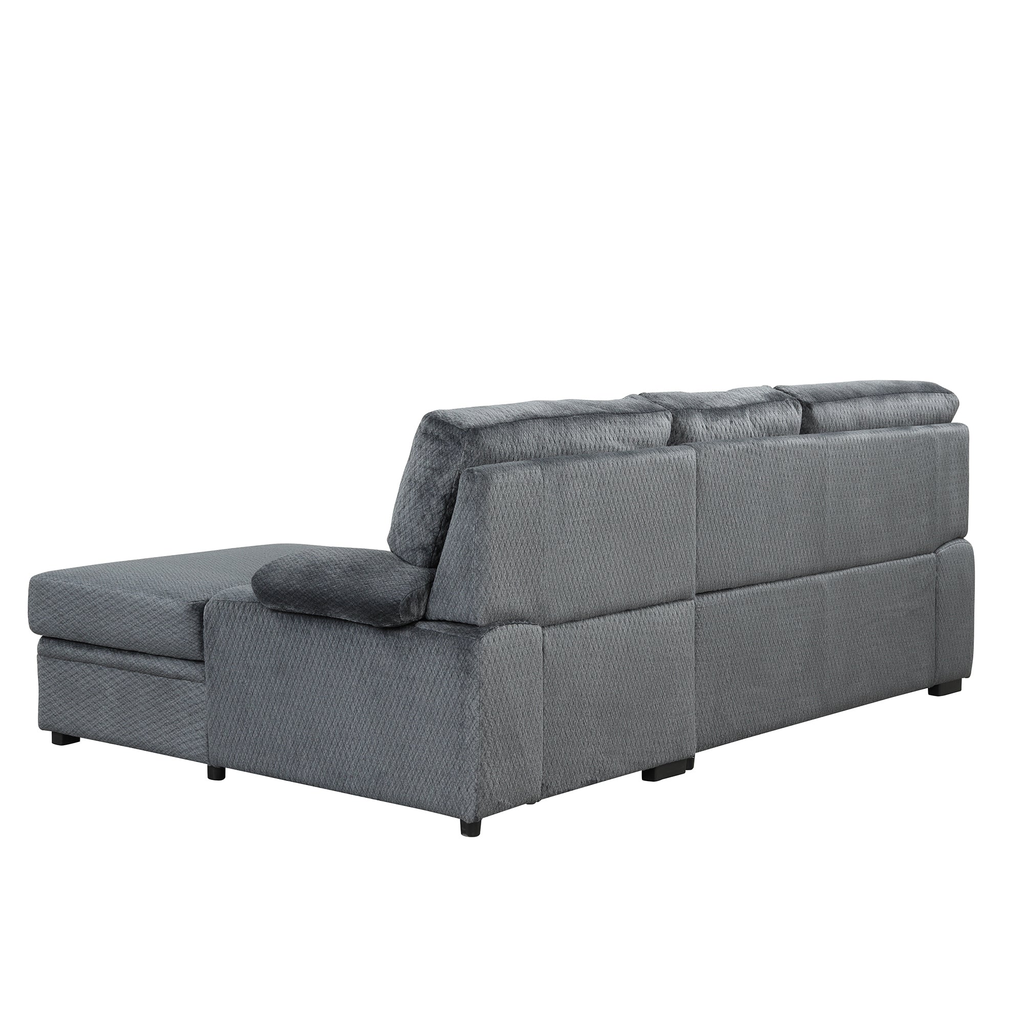 Orisfur. Modern Padded Upholstered  Sofa Bed Sleeper Sectional Sofa with Storage Chaise and Cup Holder for Living Room Furniture Set - Atlantic Fine Furniture Inc