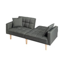 FUTON SLEEPER SOFA WITH 2 PILLOWS Dark gray FABRIC（same as W223S01338、W223S00991。Size difference, See Details in page.） - Atlantic Fine Furniture Inc
