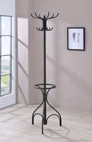 Kiefer - 12 Hook Freestanding Metal Coat Rack Hat Hanger - Black - Atlantic Fine Furniture Inc
