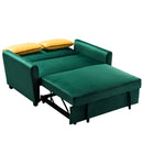 [VIDEO provided]55" Modern Velvet Sofa with Pull-Out Sleeper Bed with 2 Pillows Adjustable Backrest for Small Spaces Green - Atlantic Fine Furniture Inc