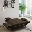 RELAX LOUNGE SOFA BED SLEEPER WITH 2PILLOWS BROWN FABRIC - Atlantic Fine Furniture Inc