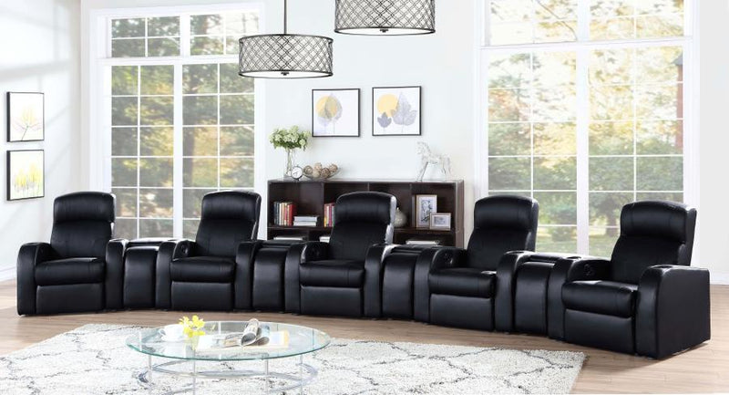 Cyrus - Upholstered Track Arm Recliner - Black