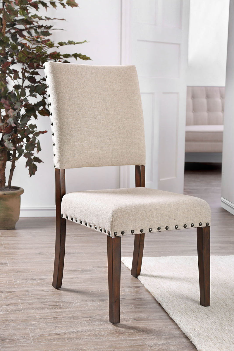 Aurora Solis - Side Chair (Set of 2) - Brown Cherry / Ivory