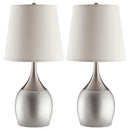 Tenya - Empire Shade Urn Table Lamp (Set of 2) - Silver - Atlantic Fine Furniture Inc