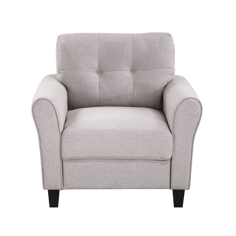 35" Modern Living Room Armchair Linen Upholstered Couch Furniture For Home Or Office, Light Gray, (1-Seat)