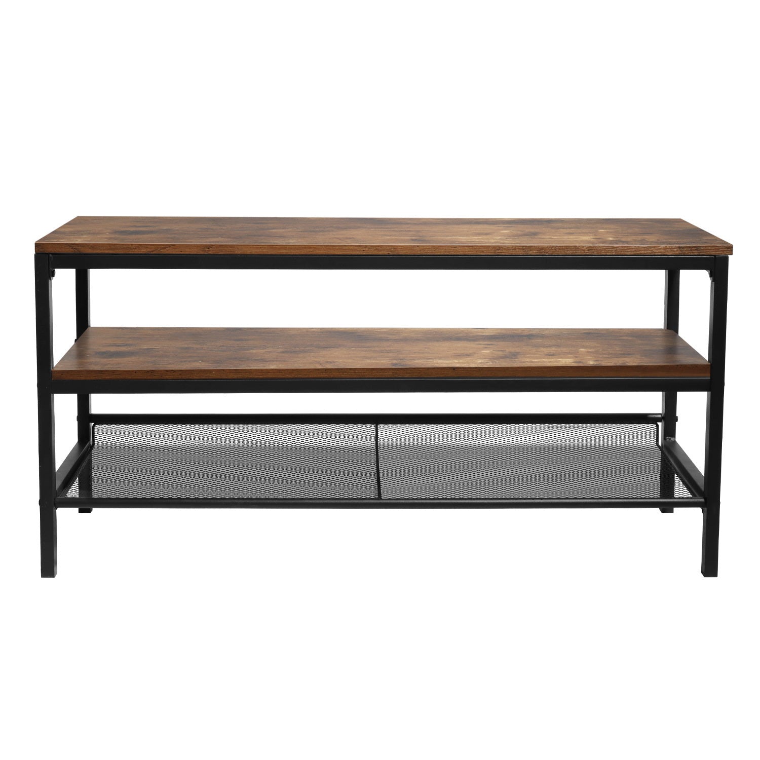 Wooden TV cabinet console, TV media cabinet/three-tier industrial storage cabinet with lockers - Atlantic Fine Furniture Inc