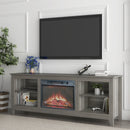 The television cabinet/ TV stand with an electronic fireplace，can be assembled in Lounge Room,Living Room or Bedroom，colour: Gray - Atlantic Fine Furniture Inc