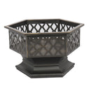 Garden & Outdoor Hex-Shaped wood Fire Pit with Spark Screen Poker and Fireplace Cover - Atlantic Fine Furniture Inc