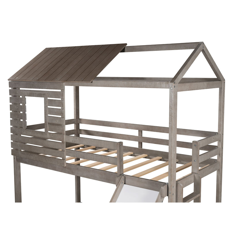 Bunk Bed With Two Storage Drawers And Slide