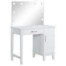 Elijah - Vanity Set With Lighting & Stool - White And Dark Gray - Atlantic Fine Furniture Inc