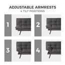 Convertible Memory Foam Futon Couch Bed, Modern Folding Sleeper Sofa-SF267FADGY - Atlantic Fine Furniture Inc