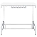 Norcrest - Acrylic Leg Bar Table - White High Gloss