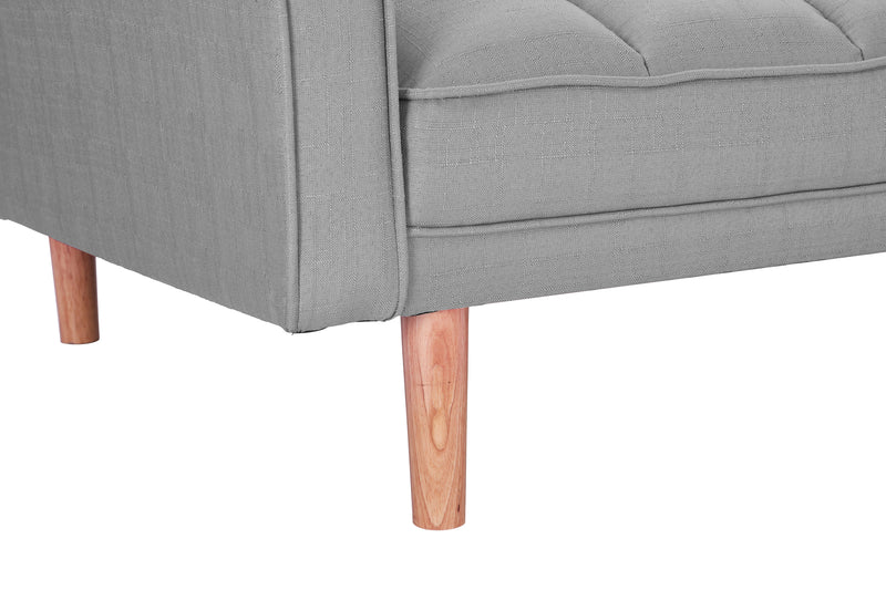 FUTON SLEEPER SOFA WITH 2 PILLOWS LIGHT GREY FABRIC（same as W223S00032、W223S00583、W223S00992）