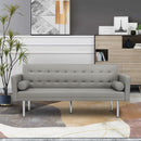 Square arm sleeper sofa GREY PU ***Not available for sale on Walmart*** - Atlantic Fine Furniture Inc