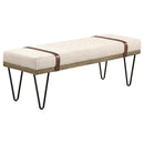 Austin - Fabric Upholstered Accent Bench - Beige - Atlantic Fine Furniture Inc