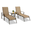 Patio chaise lounges outdoors, poolside chairs with coffee tabel - Atlantic Fine Furniture Inc