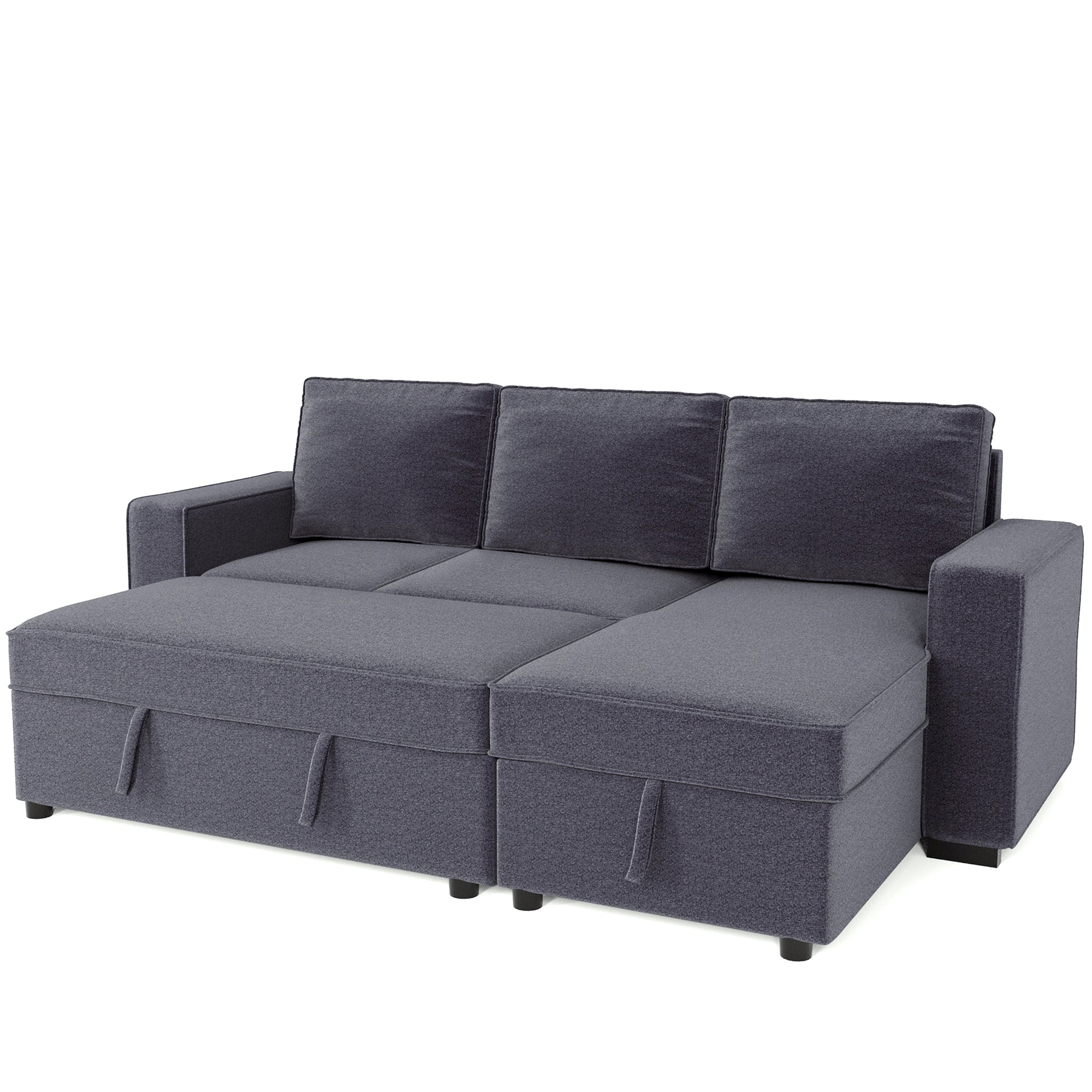 [VIDEO] 91" Reversible Pull out Sleeper Sectional Storage Sofa Bed,Corner sofa-bed with Storage Chaise Left/Right Handed Chaise - Atlantic Fine Furniture Inc