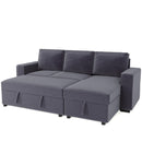 [VIDEO] 91" Reversible Pull out Sleeper Sectional Storage Sofa Bed,Corner sofa-bed with Storage Chaise Left/Right Handed Chaise - Atlantic Fine Furniture Inc