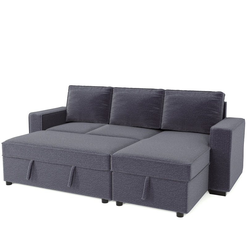 [VIDEO] 91" Reversible Pull out Sleeper Sectional Storage Sofa Bed,Corner sofa-bed with Storage Chaise Left/Right Handed Chaise