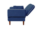 RELAX LOUNGE SOFA BED SLEEPER WITH 2 PILLOWS NAVY BLUE FABRIC - Atlantic Fine Furniture Inc