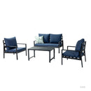 Helice Outdoor Conversation Aluminum 4 Piece Sofa Sets with Cushions - Atlantic Fine Furniture Inc