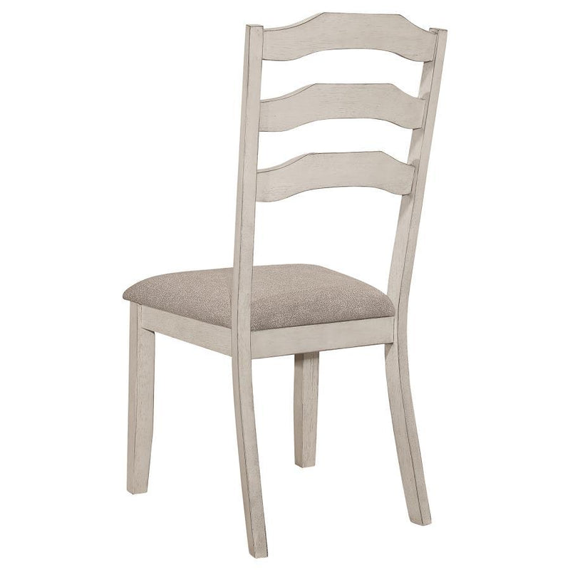 Ronnie - Ladder Back Padded Seat Dining Side Chair (Set of 2) - Khaki And Rustic Cream