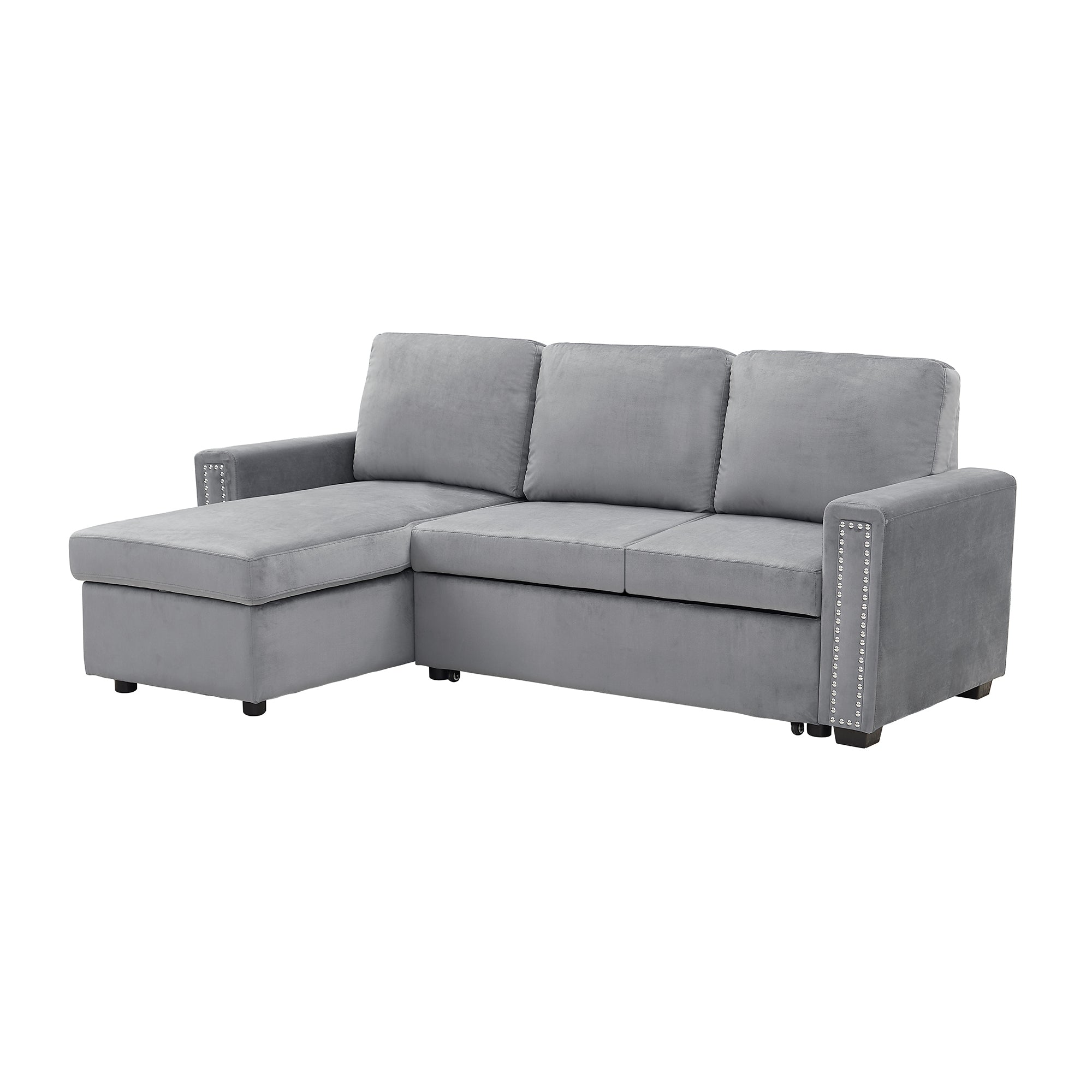 Orisfur. 83" Pull Out Sleeper Sofa Reversible L-Shape 3 Seat Sectional Couch with Storage Chaise for Living Room Furniture Set (Old SKU: SG000408AAA) - Atlantic Fine Furniture Inc