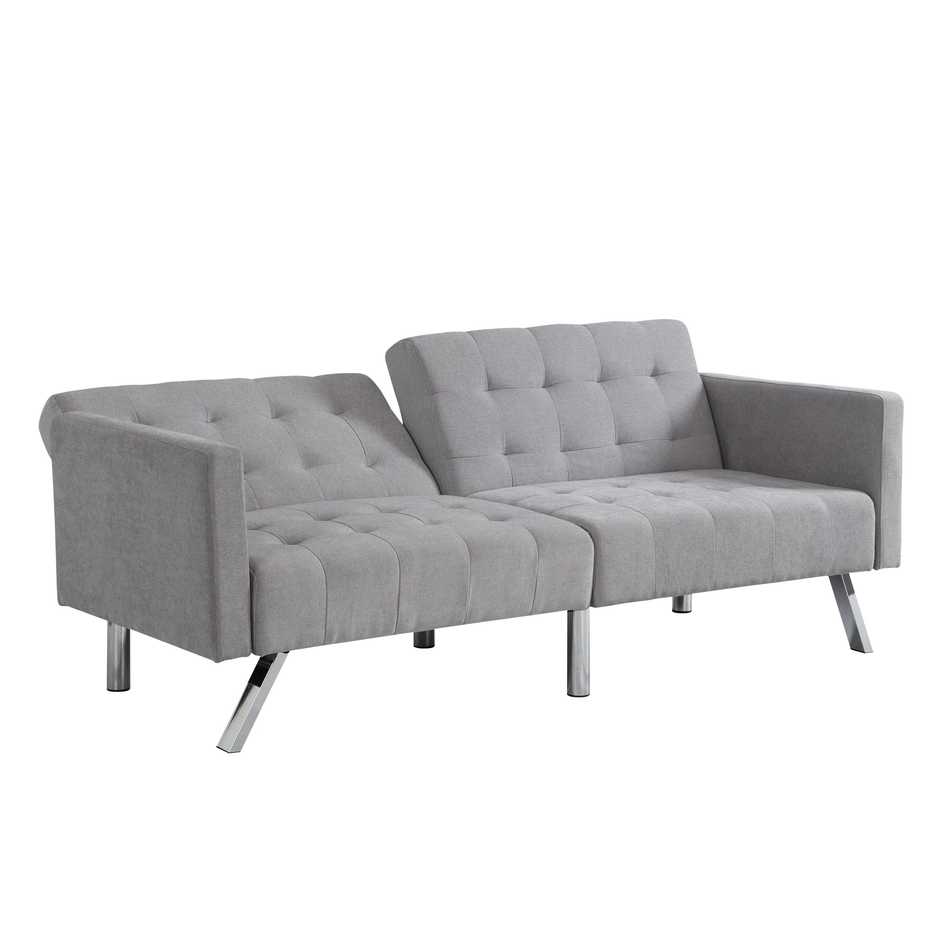 Sofa Bed Convertible Folding Light Grey Lounge Couch Loveseat Sleeper Sofa  Armrests Living Room Bedroom Apartment Reading Room - Atlantic Fine Furniture Inc
