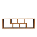 Double L-Shaped TV Stand，Display Shelf ，Bookcase for Home Furniture,Walnut - Atlantic Fine Furniture Inc