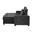 Linen Upholstered Sleeper Bed , Pull Out Sofa Bed Couch attached two throw pillows,Dual USB Charging Port and Adjustable Backrest for Living Room Space，Black - Atlantic Fine Furniture Inc