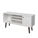 TV Stand Use in Living Room Furniture with 1 storage and 2 shelves Cabinet, high quality particle board,White - Atlantic Fine Furniture Inc