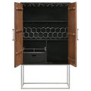 Borman - 2 Door Home Bar Cabinet Wine Storage - Walnut And Black - Atlantic Fine Furniture Inc