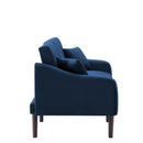 FUTON SOFA SLEEPER BLUE VELVET WITH 2 PILLOWS（same as W223S01366、W223S00358。Size difference, See Details in page.） ***Not available for sale on Walmart*** - Atlantic Fine Furniture Inc