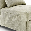 Folding Ottoman Sleeper Sofa Bed, 4 in 1 Function, Work as Ottoman, Chair ,Sofa Bed and Chaise Lounge for Small Space Living, Begie (44” x 26” x 33”H) - Atlantic Fine Furniture Inc