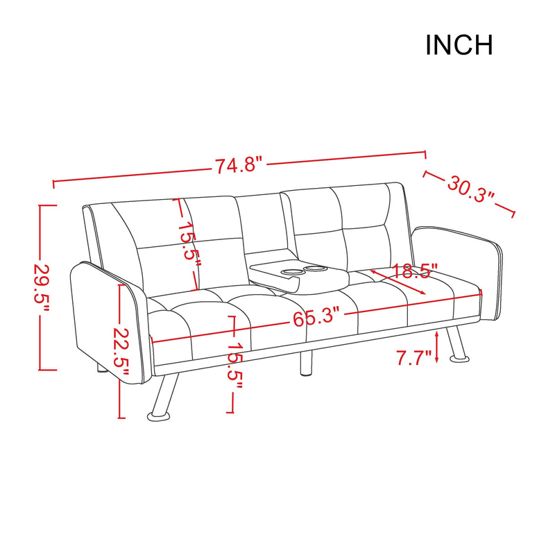 SLEEPER SOFA PURPLE COLOR (Replace W22307251。Size difference, See Details in page.)