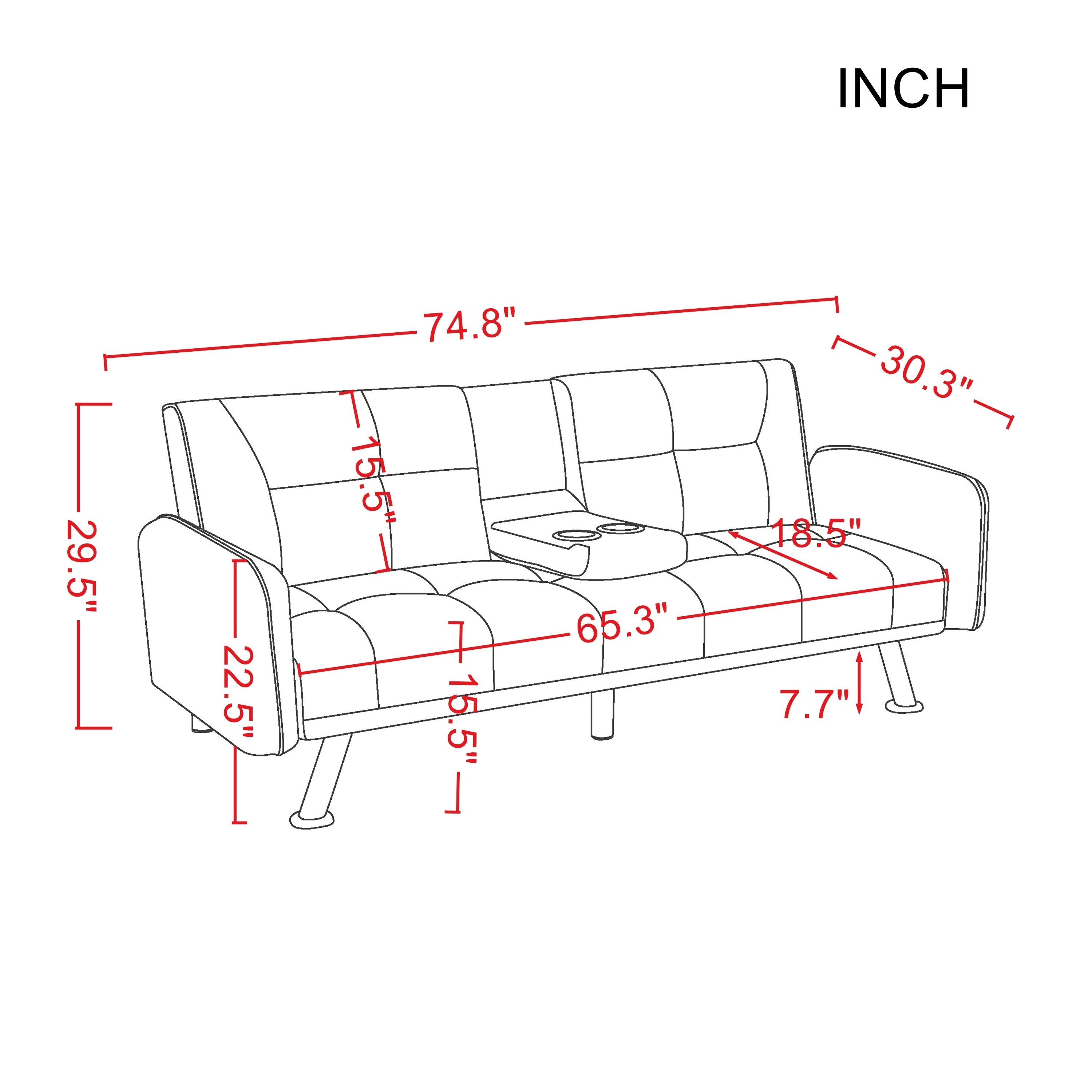 SLEEPER SOFA DARK GREY COLOR (Replace W22307248。Size difference, See Details in page.) - Atlantic Fine Furniture Inc