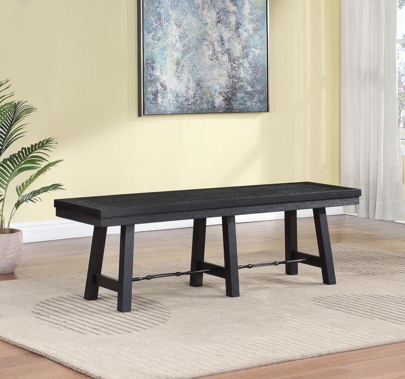 Newport - Wood Trestle Base Dining Bench - Black