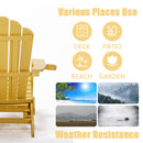 TALE Folding Adirondack Chair with Pullout Ottoman with Cup Holder, Oversized, Poly Lumber,  for Patio Deck Garden, Backyard Furniture, Easy to Install,YELLOW. Banned from selling on Amazon - Atlantic Fine Furniture Inc