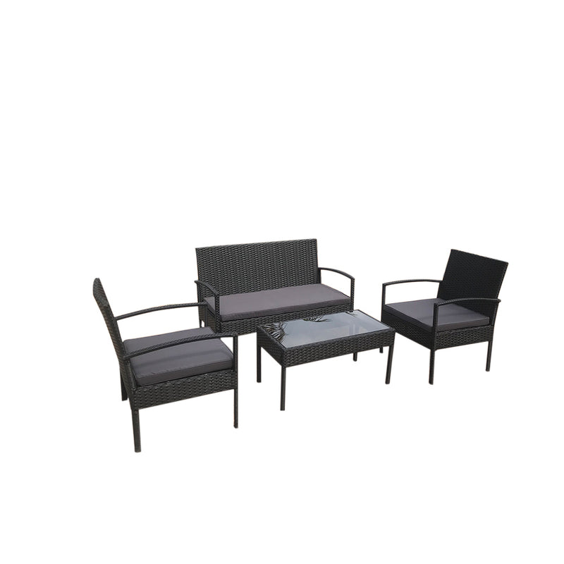 Roxana Wicker/Rattan 4 - Person Seating Group with Cushions Garden Outdoor Furniture Set - Atlantic Fine Furniture Inc