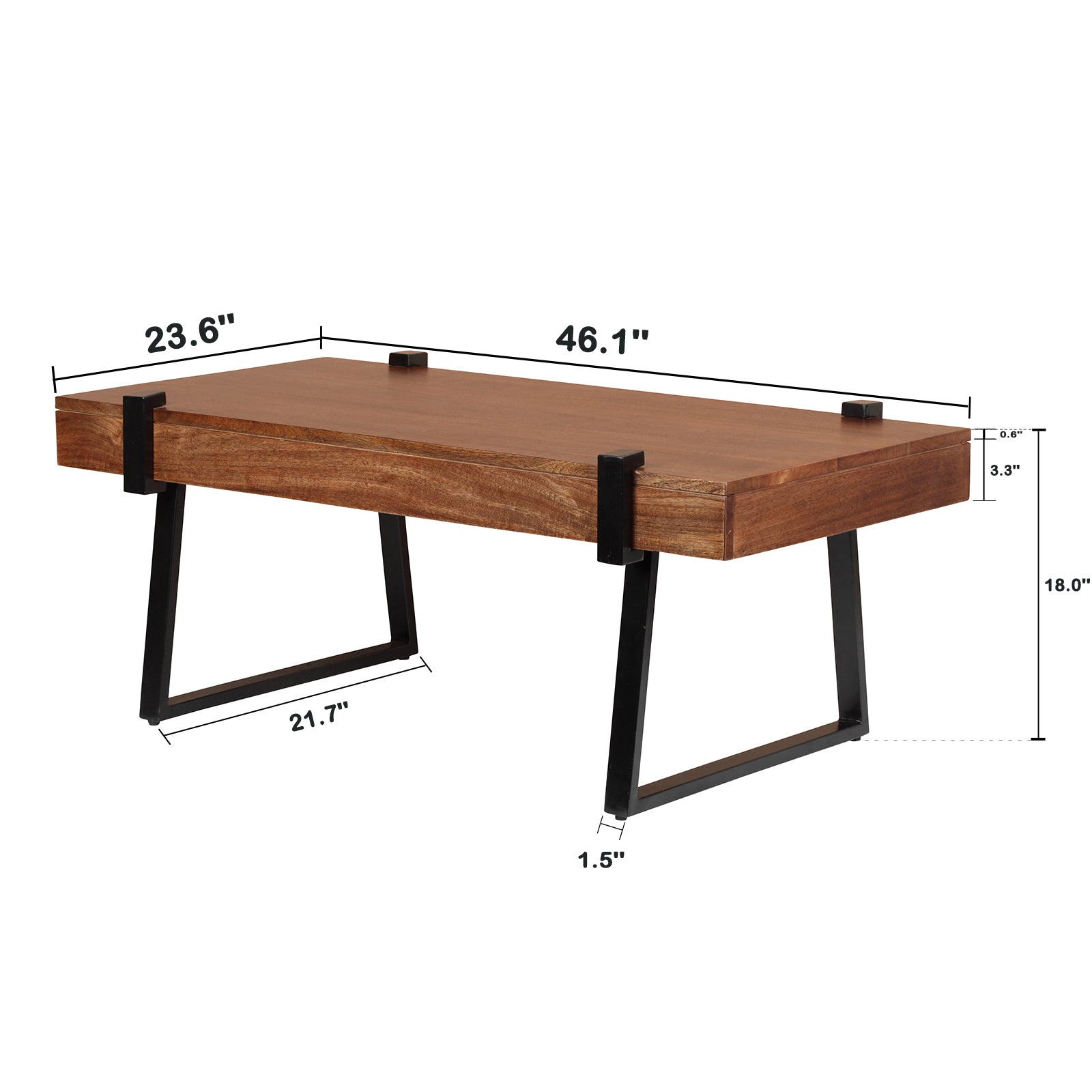 COFFEE TABLE KD LEG (HOLO WITH TOTAL SIDE 4") - Atlantic Fine Furniture Inc