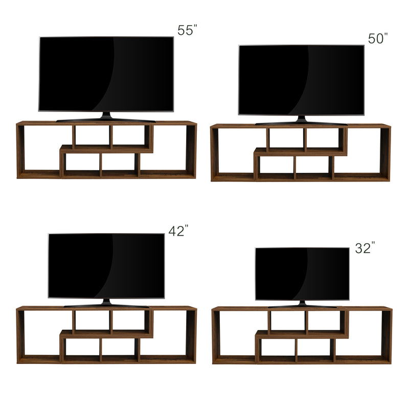 Double L-Shaped Oak TV Stand，Display Shelf ，Bookcase for Home Furniture,Fir Wood - Atlantic Fine Furniture Inc