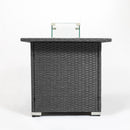 Outdoor 44" Gas Propane Fire pit  Table  Rectangle  50,000 BTU with  8mm Tempered Glass Tabletop & Blue Stone& Steel table lid &Table waterproof dusty Cover ,ETL Certification (Grey) - Atlantic Fine Furniture Inc