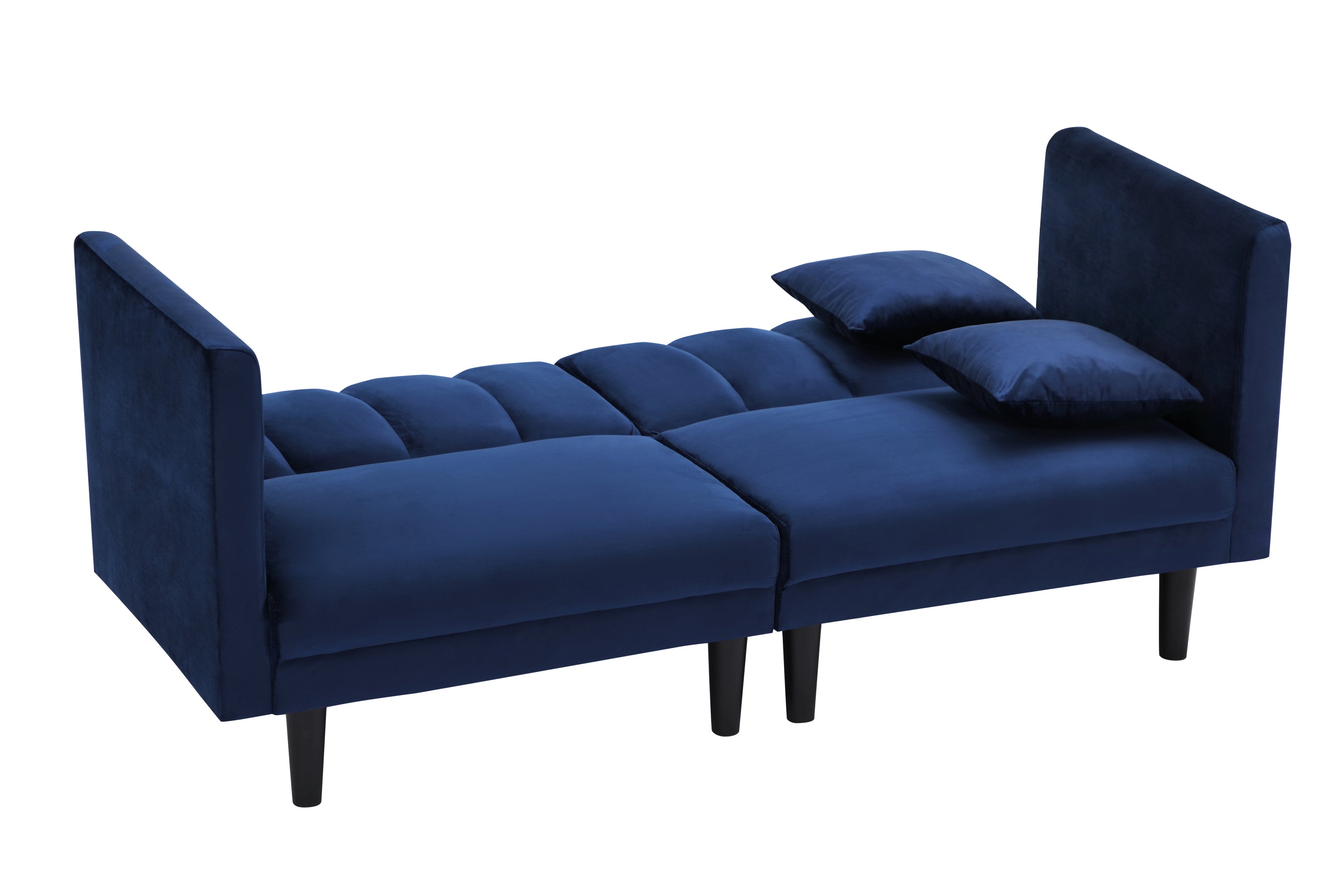 FUTON SOFA SLEEPER NAVY BLUE VELVET(same as W223S00556) - Atlantic Fine Furniture Inc