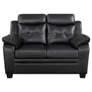 Finley - Upholstered Padded Arm Tufted Loveseat - Black - Atlantic Fine Furniture Inc