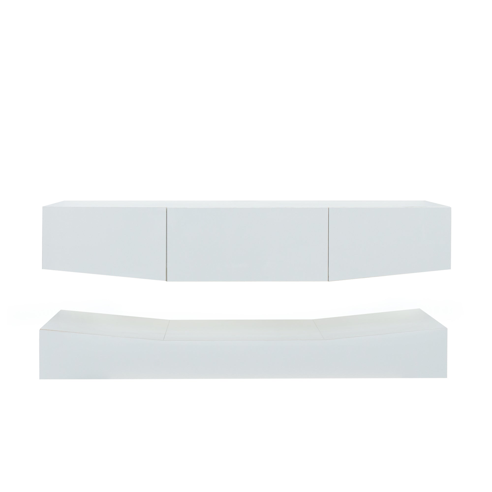 LED TV Stand for 55 inch TV, Modern Entertainment Center with LED Lights, TV & Media Furniture Console for Under TV Living Game Room Bedroom,White - Atlantic Fine Furniture Inc