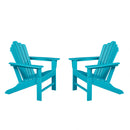 Classic Outdoor Adirondack Chair Set of 2 for Garden Porch Patio Deck Backyard, Weather Resistant Accent Furniture, Blue - Atlantic Fine Furniture Inc