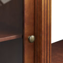 Modern Electric Fireplace TV Stand, Fit up to 55" Flat Screen TV with Two Tempered Glass Storage Cabinet and Adjustable Shelves Wood Veneer TV Console for Living Room, Cherry - Atlantic Fine Furniture Inc