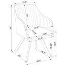 Veena - 5 Piece Round Glass Top Dining Table Set - Chrome