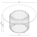 Veena - Round Glass Top Metal Dining Table - Chrome - Atlantic Fine Furniture Inc